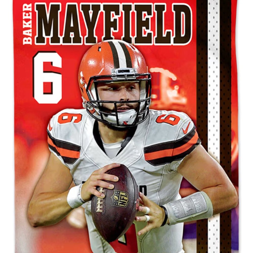 [NEW] WINCRAFT x NFL BEACH TOWEL QB CLEVELAND BROWNS #6 BAKER MAYFIELD 30"x60"
